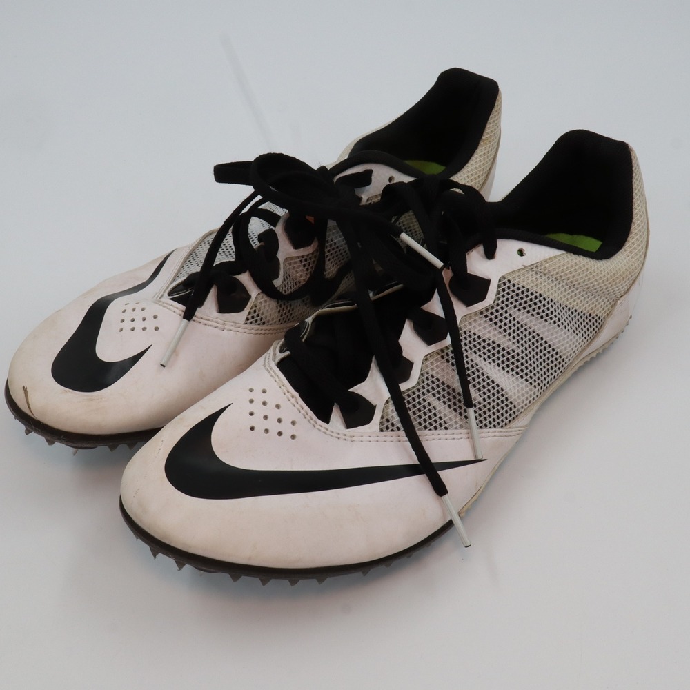 Nike Zoom Rival S 7 Track Spikes Mens 10.5 White Black Racing Cleats 616313-170